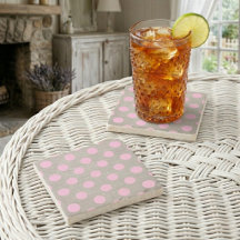 Vintage rosa Polka-Punkte auf Burlap