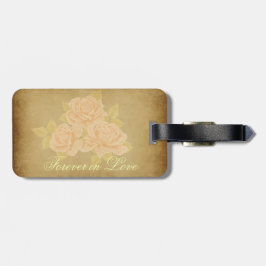Vintage rosa romantische Rose Souvenir Gepäckanhänger