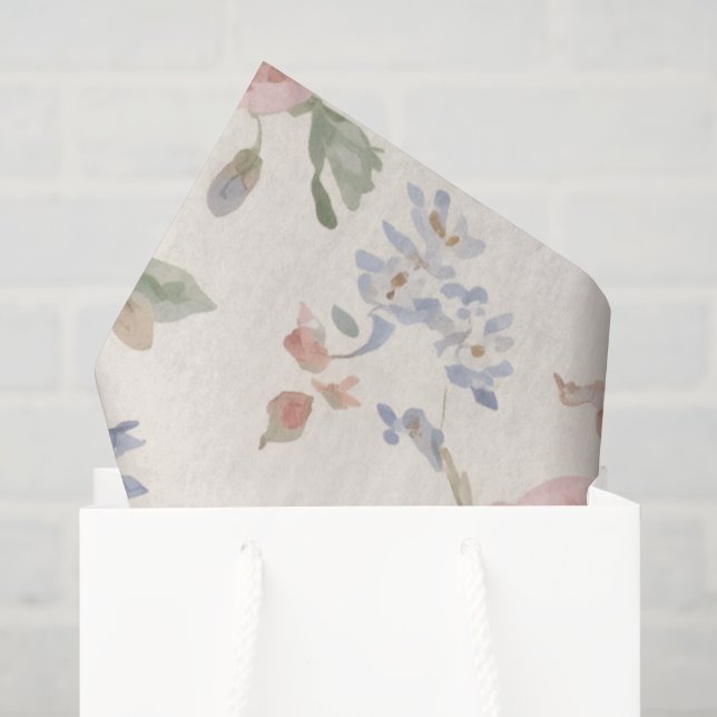Vintage Rosa Rosa Blütendecoup Seidenpapier (Geschenktüte)