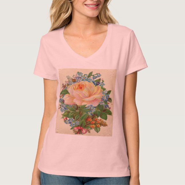 Vintage rosa Rose, alles- Gute zum T-Shirt (Vorderseite)