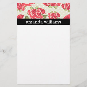 Vintage rosa Rose Briefpapier