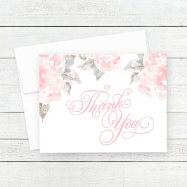 Vintage Rosa-Rose Dankeskarte