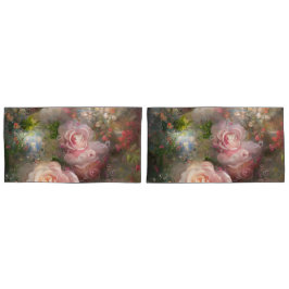 Vintage, rosa Rose im alten niederländischen Stil Kissenbezug