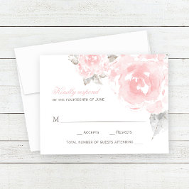 Vintage Rosa-Rose RSVP Karte
