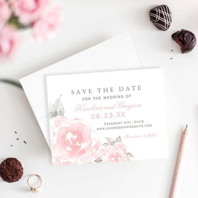 Vintage Rosa-Rose Save The Date (Von Creator hochgeladen)