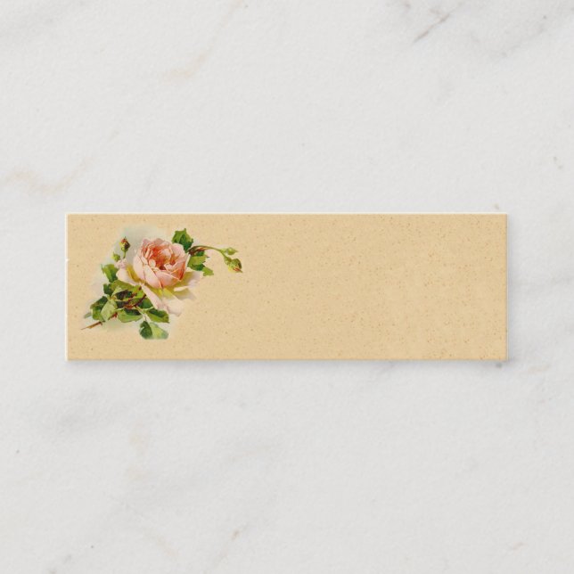 Vintage Rosa-Rose-Visitenkarte Mini Visitenkarte (Vorderseite)