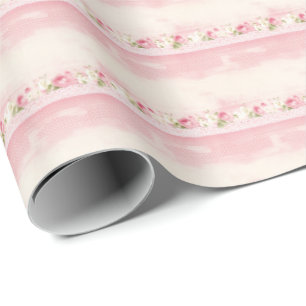 Vintage rosa Rosen Coquette Geschenkpapier