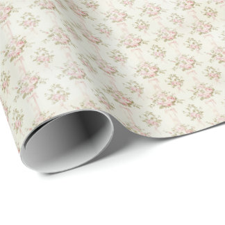 Vintage rosa Rosen Coquette Geschenkpapier