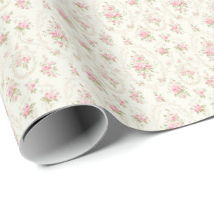 Vintage-Rosa-Rosen-Coquette-Geschenkpapier Geschenkpapier