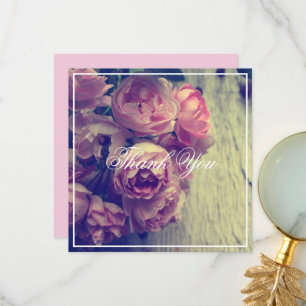 Vintage Rosa Rosen Dankeskarte