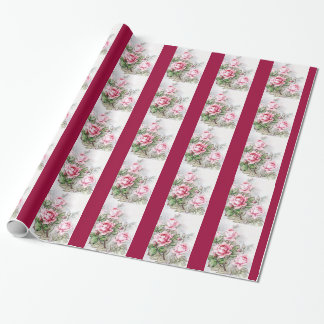 Vintage rosa Rosen Geschenkpapier