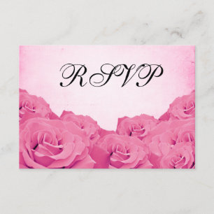 Vintage rosa Rosen-Hochzeit UAWG Wartekarte RSVP Karte