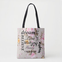 Vintage-Rosa-Rosen inspirierende Tragetasche