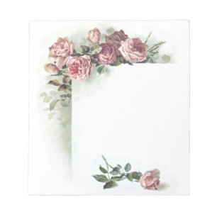 Vintage rosa Rosen kleines Notizbuch Notizblock