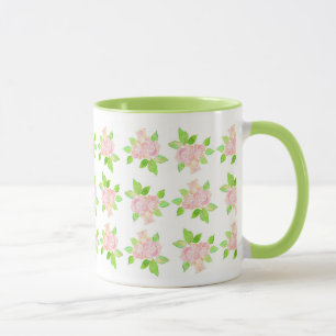 Vintage-Rosa-Rosen-Ringermug Tasse