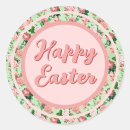 Vintage Rosa Rosen Runder Aufkleber