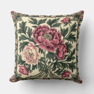 Vintage Rosa & Salbeigrün William Morris Pfingstro Kissen