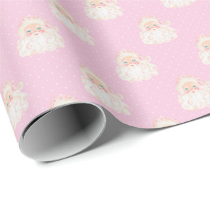 Vintage-Rosa-Santa-Weihnachtspapier Geschenkpapier