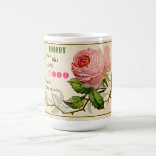 Vintage rosa schäbige Rosen-Kaffeetasse Tasse