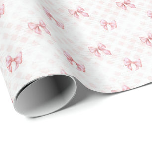 Vintage-Rosa-Schleifen-Coquette-Geschenkpapier Geschenkpapier