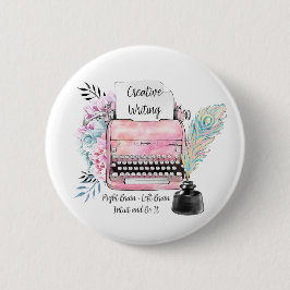 Vintage rosa Schreibmaschine kreatives Schreiben Button