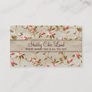 Vintage rosa Shabby Chic-Geschäfts-mit Blumenkart Visitenkarte
