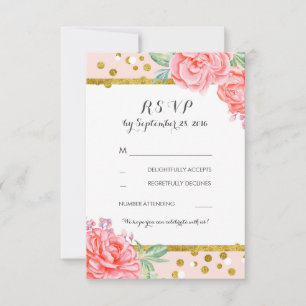 Vintage Rosa Streifen Hochzeit Rsvp