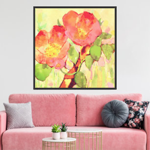 Vintage rosa Sweet Briar Rosen  Leinwanddruck