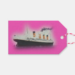 Vintage rosa Titanic-Schiff-Weihnachts-Geschenkanh Geschenkanhänger