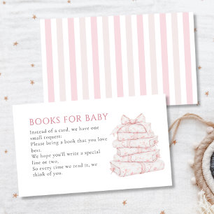 Vintage rosa Toile-Mädchen-Baby-Party-Bücher fürs Begleitkarte