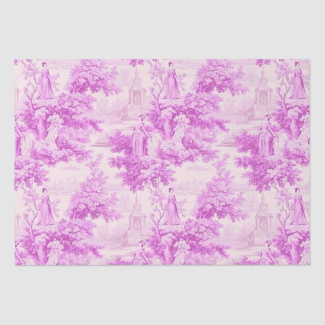 Vintage Rosa Toile Seidenpapier (Vorderseite)