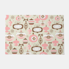 Vintage rosa u. graue Weihnachtsverzierungen Fußmatte