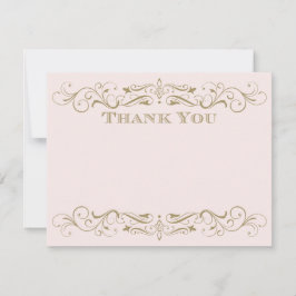 Vintage Rosa- und Antiquitätenhochzeit Geblüht Dankeskarte