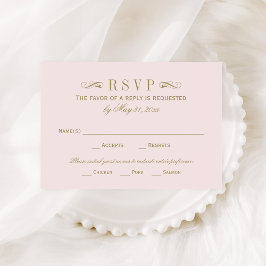 Vintage Rosa- und Antiquitätenhochzeit Geblüht RSVP Karte