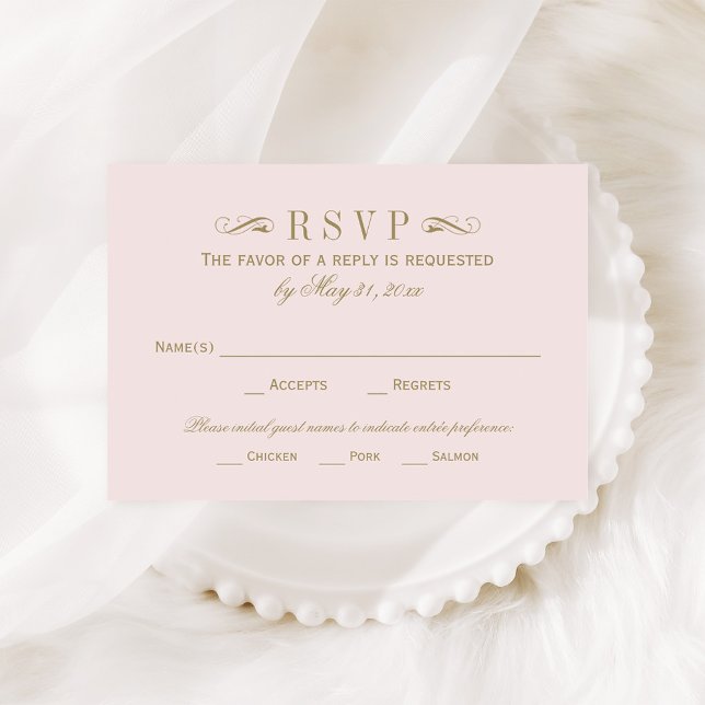 Vintage Rosa- und Antiquitätenhochzeit Geblüht RSVP Karte (Von Creator hochgeladen)