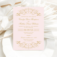 Vintage Rosa und Gold Blüh Hochzeit