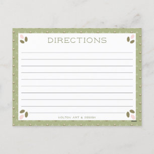 Vintage rosa und grüne Muster-Rezeptionskarten Feiertagspostkarte