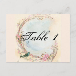 Vintage Rosa und Robin Wedding Tischnummer