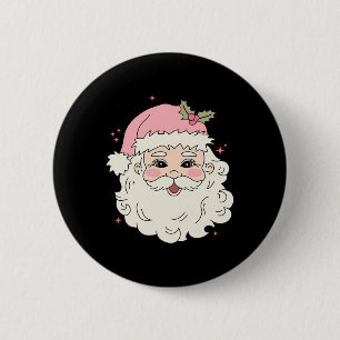 Vintage Rosa Weihnachten Santa Claus Frohe Weihnac Button