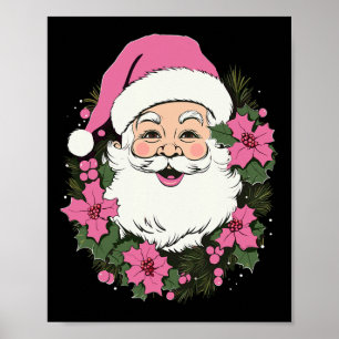 Vintage Rosa Weihnachten Santa Claus Frohe Weihnac Poster