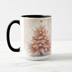 Vintage rosa Weihnachtsbaum-Kaffeetasse Tasse