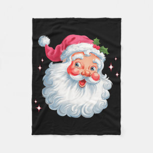 Vintage Rosa Weihnachtsmann Christmas Santa Claus Fleecedecke