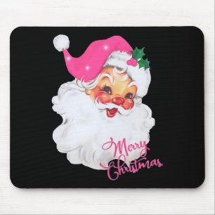 Vintage rosa Weihnachtsmann Frohe Weihnachten Pyja Mousepad