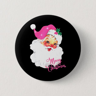 Vintage Rosa Weihnachtsmann Rosa Weihnachten  Button