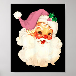 Vintage Rosa Weihnachtsmann Rosa Weihnachtsdesign  Poster