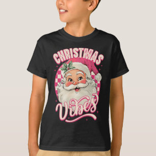 Vintage Rosa Weihnachtsmann Rosa Weihnachtsstimmun T-Shirt