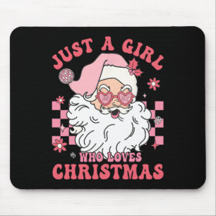 Vintage Rosa Weihnachtsmann Weihnachten Mädchen Fe Mousepad
