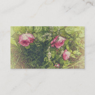 Vintage rosafarbene Rosen und Lavendel Romantische Visitenkarte