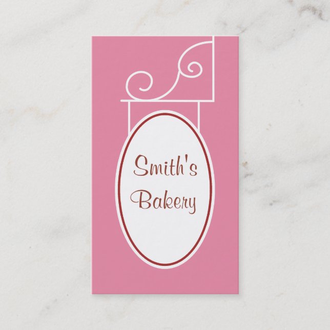 Vintage rosafarbene Visitenkarte (Vorderseite)