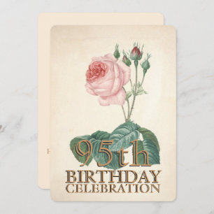Vintage Rose 95. Geburtstagsfeier Einladung